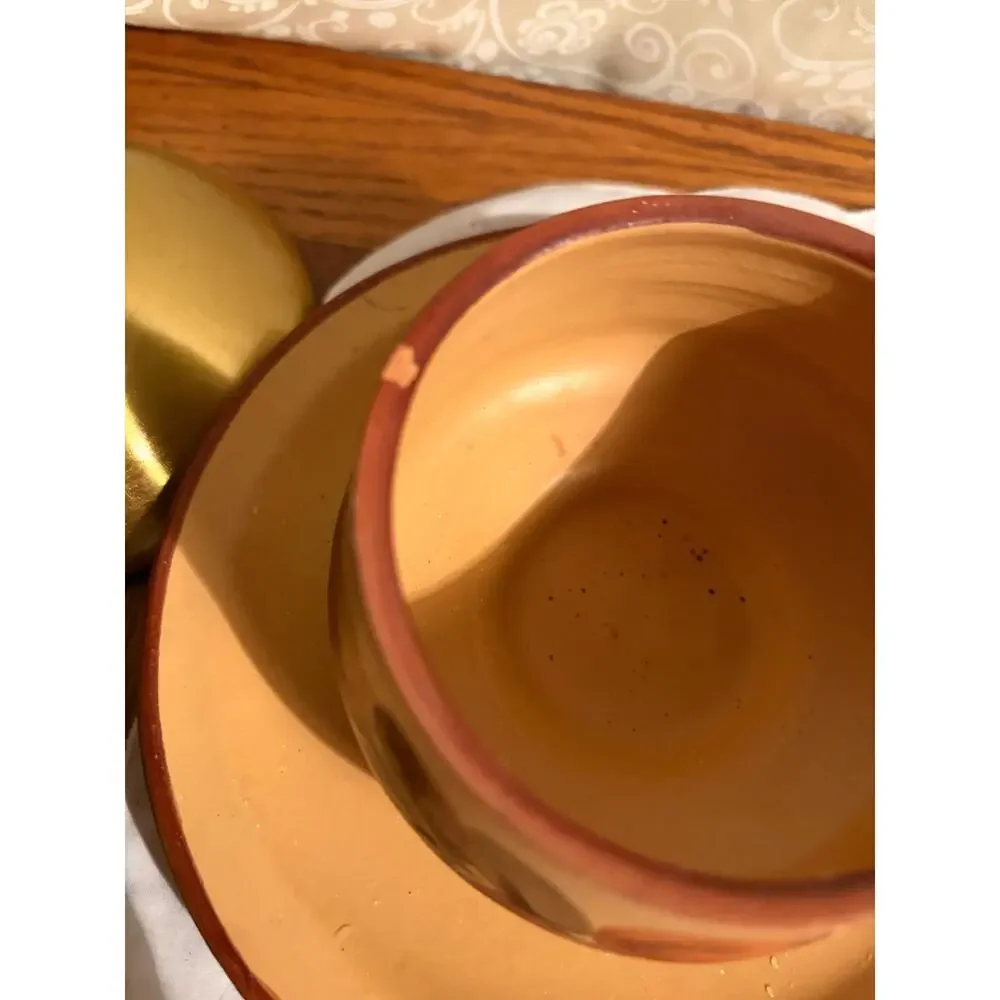 Set of 2 Vintage Autumn Harvest Teacups‎ and Saucers